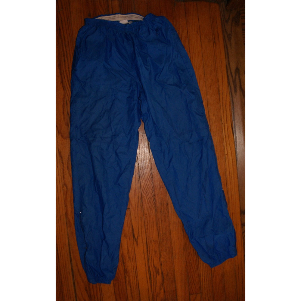 Vintage 80s NIKE Blue Windbreaker Nylon Jogger Track Pants Mens L Gray Tag 30x31